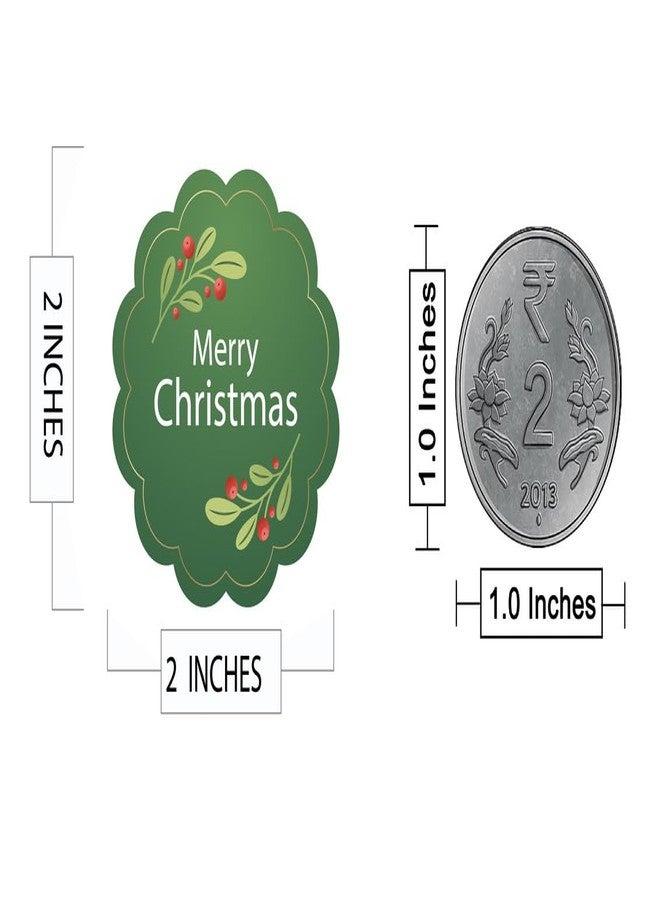 D2C Merry Christmas Gift Wrap Stickers - 5 Festive Designs, Self-Adhesive, Peel & Stick Labels for Gift Wrapping, Cards, Secret Santa (2x2 inch, Pack of 35) - Image 2